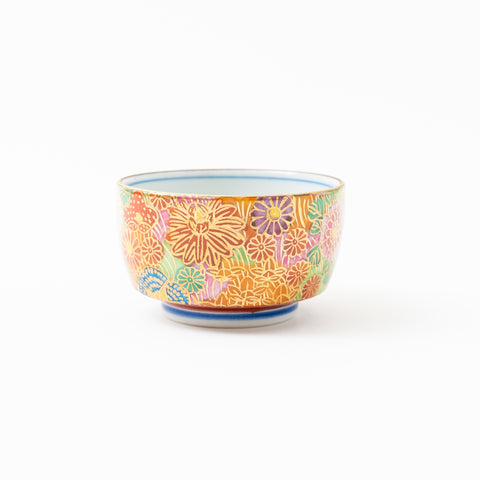 Vibrant Hanazume Guinomi Kutani Sake Cup