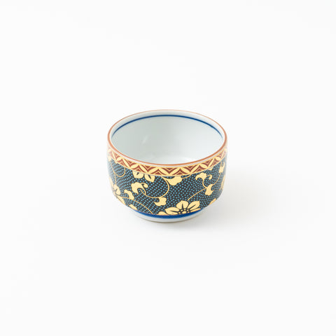 Blue Speckled Clematis Kutani Sake Cup