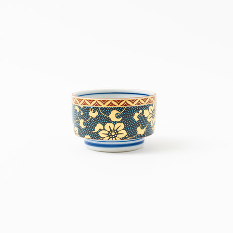 Blue Speckled Clematis Kutani Sake Cup