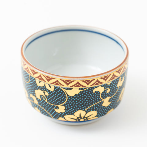 Blue Speckled Clematis Kutani Sake Cup