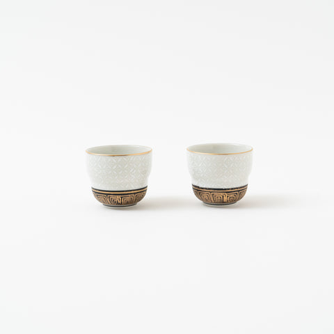 White Shippo Kutani Sake Set