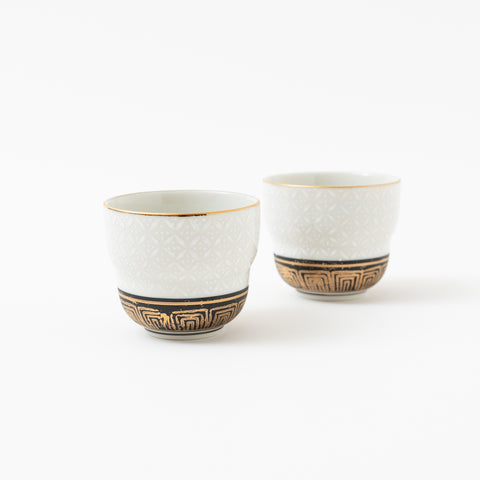 White Shippo Kutani Sake Set