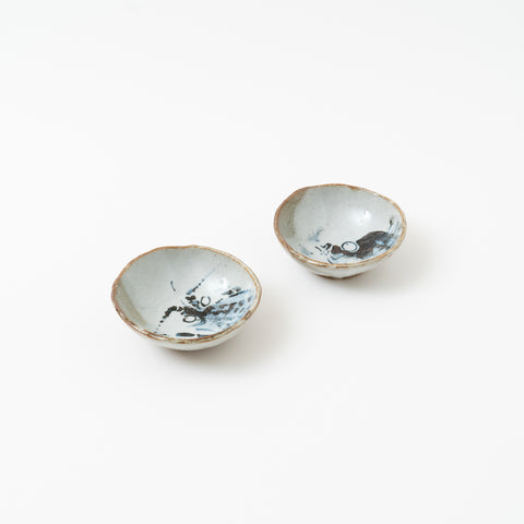 Prawn and Sea Bream Kutani Sake Cup Pair