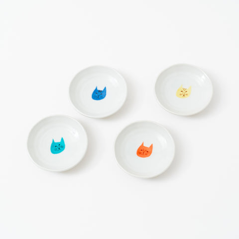 Harekutani Cat Kutani Sauce Plate Set