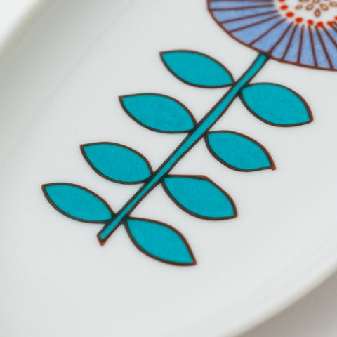 Harekutani Single Flower Kutani Oval Plate