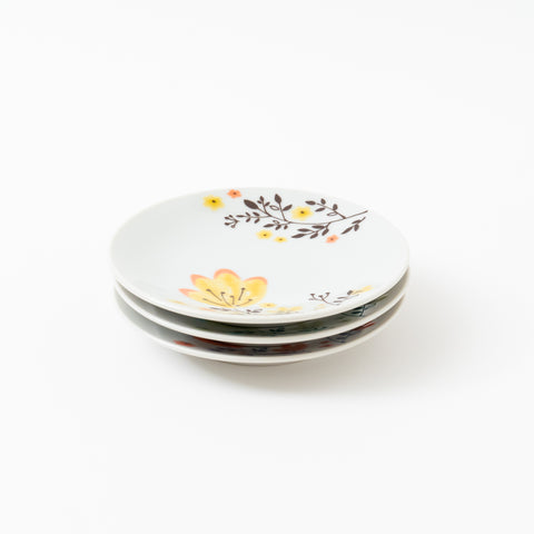 Harekutani Spring Flower Kutani Side Plate Set