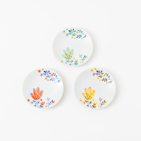 Harekutani Spring Flower Kutani Side Plate Set