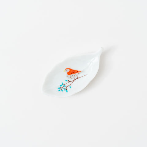 Harekutani Birds and Leaf Kutani Sauce Plate Set