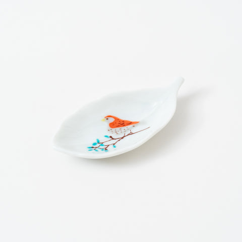 Harekutani Birds and Leaf Kutani Sauce Plate Set