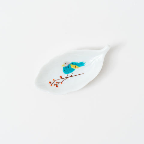 Harekutani Birds and Leaf Kutani Sauce Plate Set