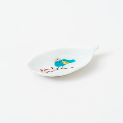 Harekutani Birds and Leaf Kutani Sauce Plate Set