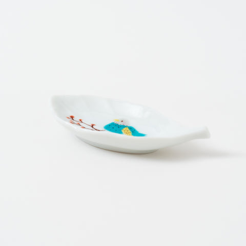 Harekutani Birds and Leaf Kutani Sauce Plate Set