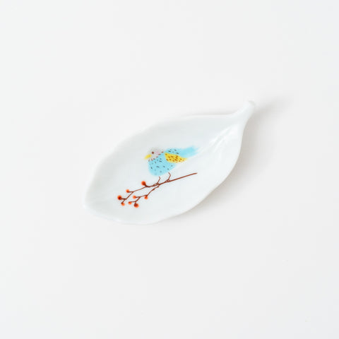 Harekutani Birds and Leaf Kutani Sauce Plate Set