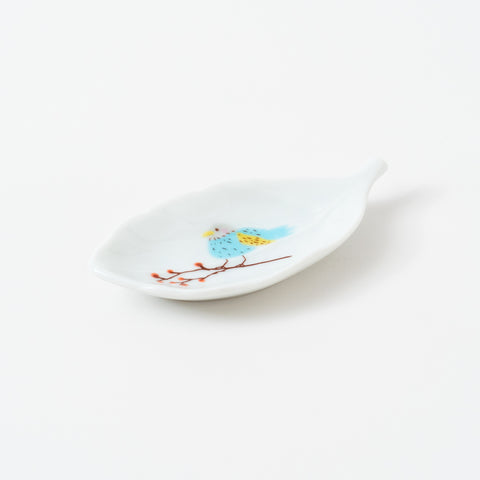 Harekutani Birds and Leaf Kutani Sauce Plate Set