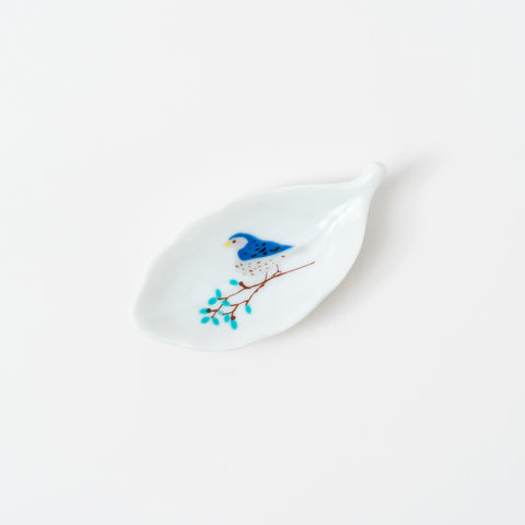 Harekutani Birds and Leaf Kutani Sauce Plate Set