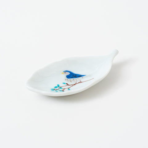 Harekutani Birds and Leaf Kutani Sauce Plate Set