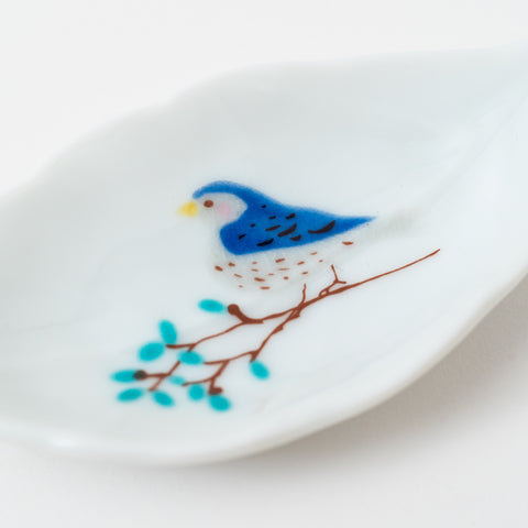 Harekutani Birds and Leaf Kutani Sauce Plate Set