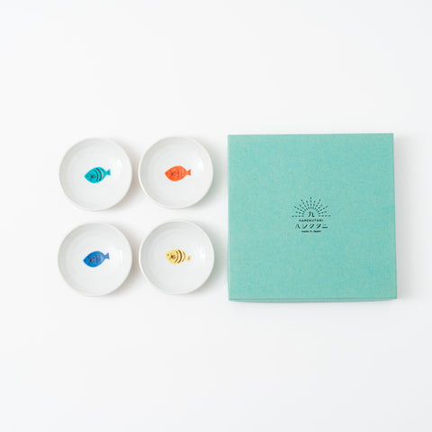 Harekutani Small Fish Kutani Sauce Plate Set