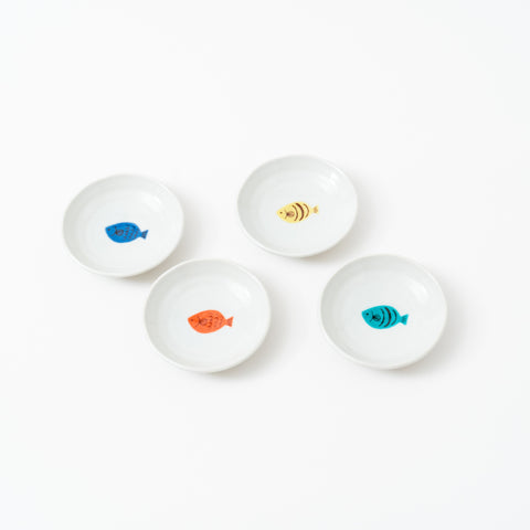 Harekutani Small Fish Kutani Sauce Plate Set