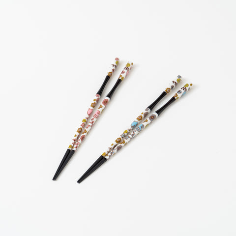 Harekutani CherryBlossom Kutani Chopstick and Chopstick Rest Set