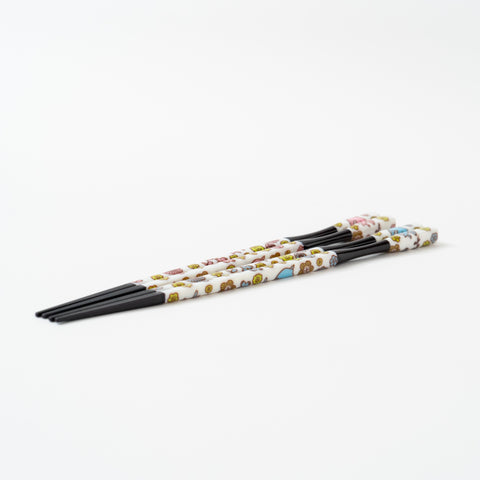 Harekutani CherryBlossom Kutani Chopstick and Chopstick Rest Set