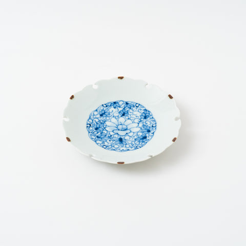 Snow Ring Octopus Arabesque and Flower Arabesque Arita Side Plate Set