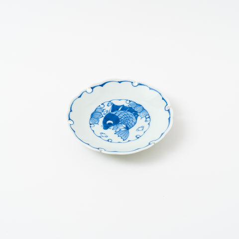 Snow Ring  and Fish Pattern  Arita Side Plate Set