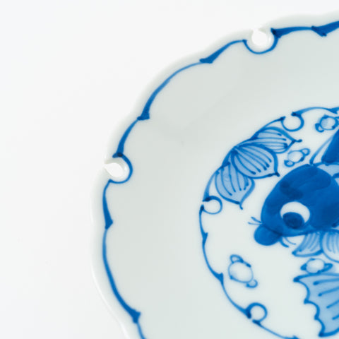 Snow Ring  and Fish Pattern  Arita Side Plate Set