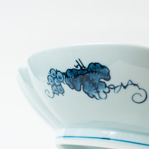 Underglaze Blue Grape Arita Serving Bowl