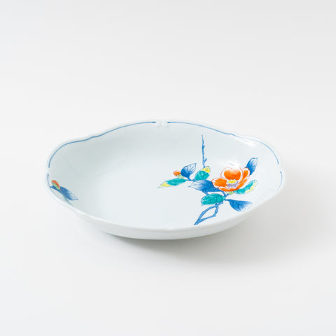 Underglaze Blue Camellia Arita Serving Bowl