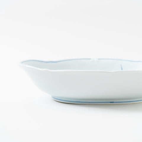 Underglaze Blue Camellia Arita Serving Bowl