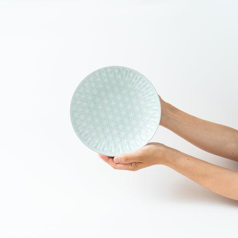 Hemp Leaf Pattern Blue Arita Side Plate