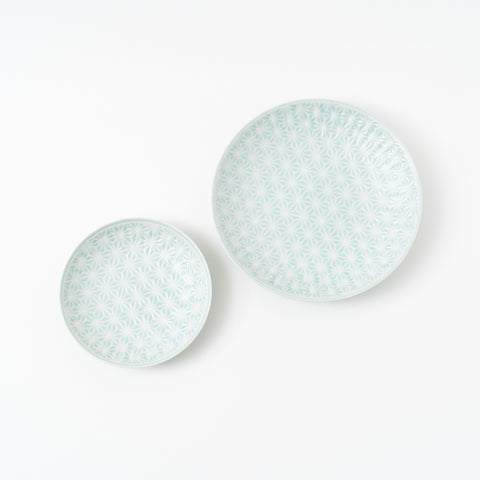 Hemp Leaf Pattern Blue Arita Side Plate