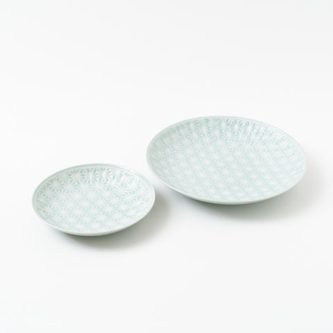 Hemp Leaf Pattern Blue Arita Side Plate