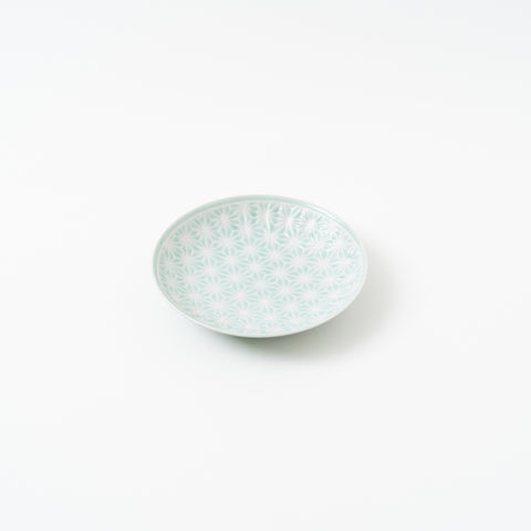 Hemp Leaf Pattern Blue Arita Side Plate