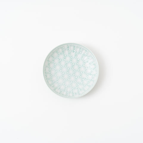 Hemp Leaf Pattern Blue Arita Side Plate