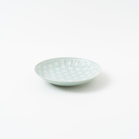 Hemp Leaf Pattern Blue Arita Side Plate