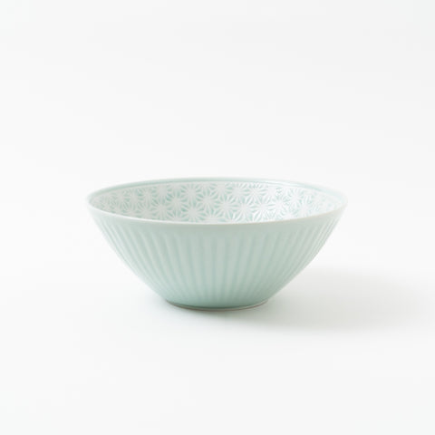 Hemp Leaf Pattern Blue Arita Serving Bowl