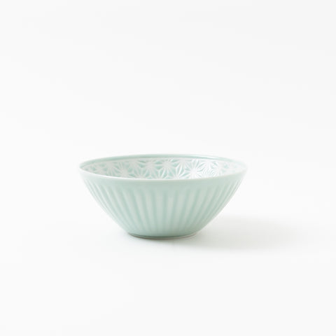 Hemp Leaf Pattern Blue Arita Serving Bowl