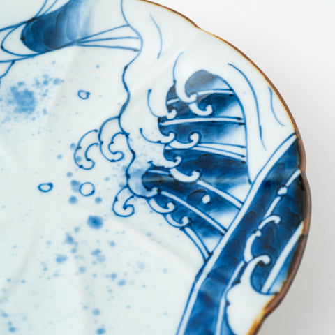 Underglaze Blue Wave Arita Side Plate