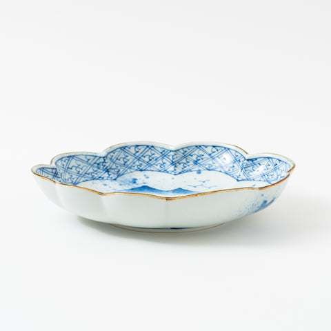 Underglaze Blue Landscape Arita Serving Bowl