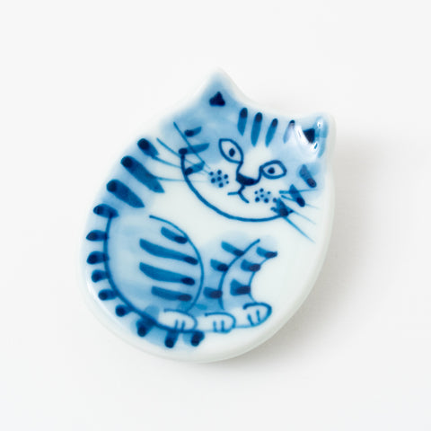 Hand-drawn Cat Arita Chopstick Rest