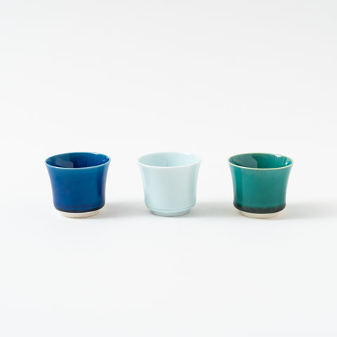 Glaze Hemp Pattern Arita Guinomi Sake Cup Set