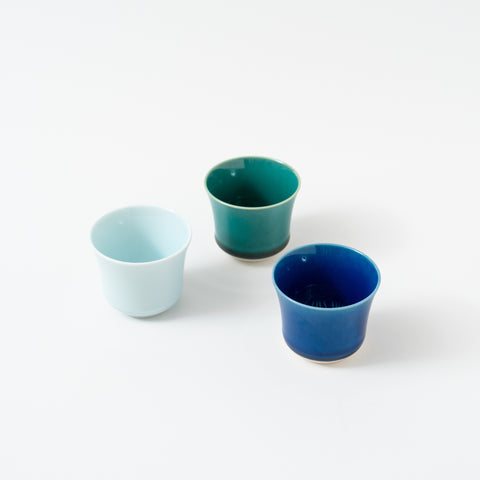 Glaze Hemp Pattern Arita Guinomi Sake Cup Set