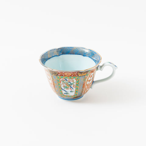 Nishiki-Iroe Arita Cup and Saucer