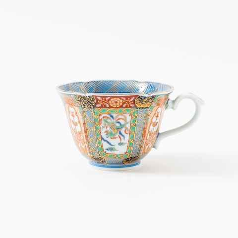 Nishiki-Iroe Arita Cup and Saucer