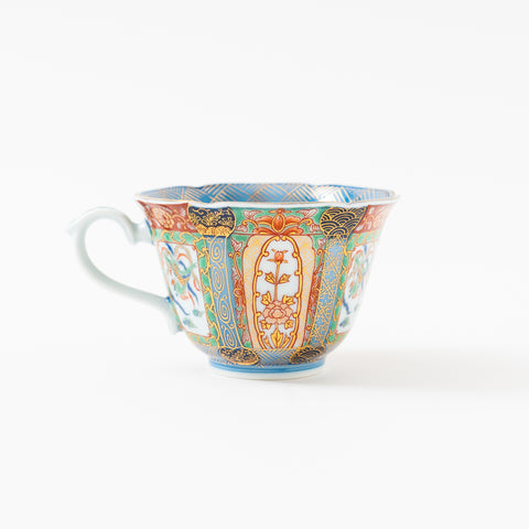 Nishiki-Iroe Arita Cup and Saucer