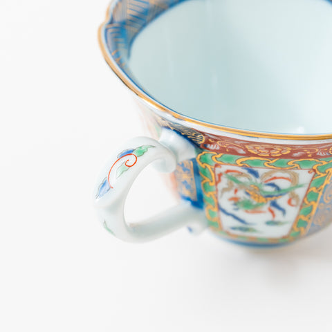 Nishiki-Iroe Arita Cup and Saucer