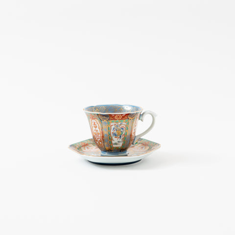 Nishiki-Iroe Arita Demi-tasse Cup and Saucer