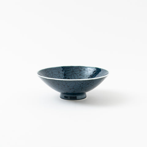 Hakusan Kiln Floral Flat Hasami Rice Bowl